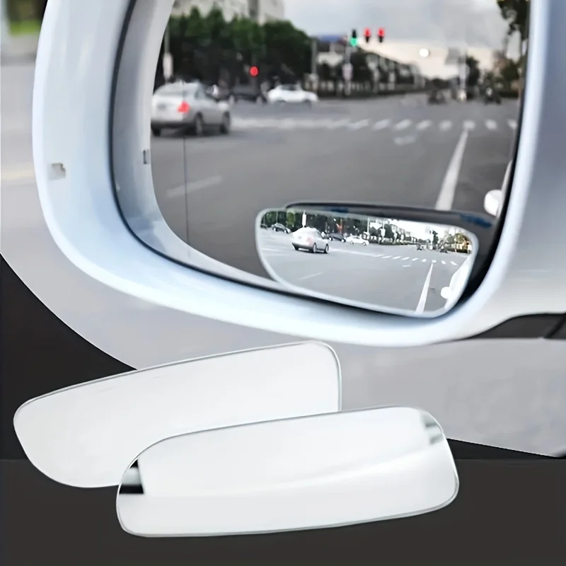 2Pcs Car Arc Wide-angle Rearview Mirror Clear Slim Blind Spot Reversing Glass Convex Rear View Mirror Parking Mirror for SUV Car