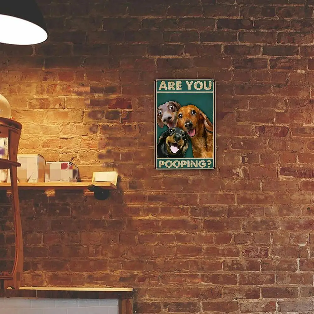 الكلب الألماني خمر معدن القصدير تسجيل هل أنت أنبوب تسجيل الحمام مضحك ملصق فني الديكور المرحاض كهف تسجيل 8x12 بوصة #4