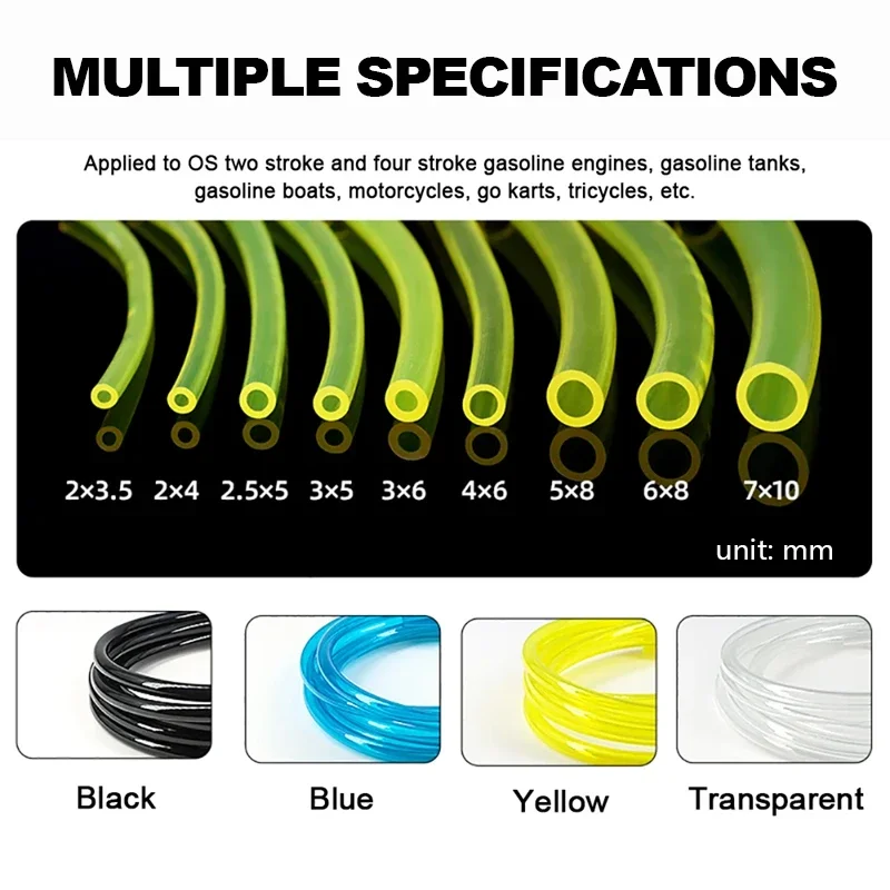 1~30m Plumbing Hoses 2x3.5/2.5x5/3x5/3x6/4x6/5x8/6x8/7x10mm String Tube Plumbing Pipe Trimmer Chainsaw Blower Hoses Tools