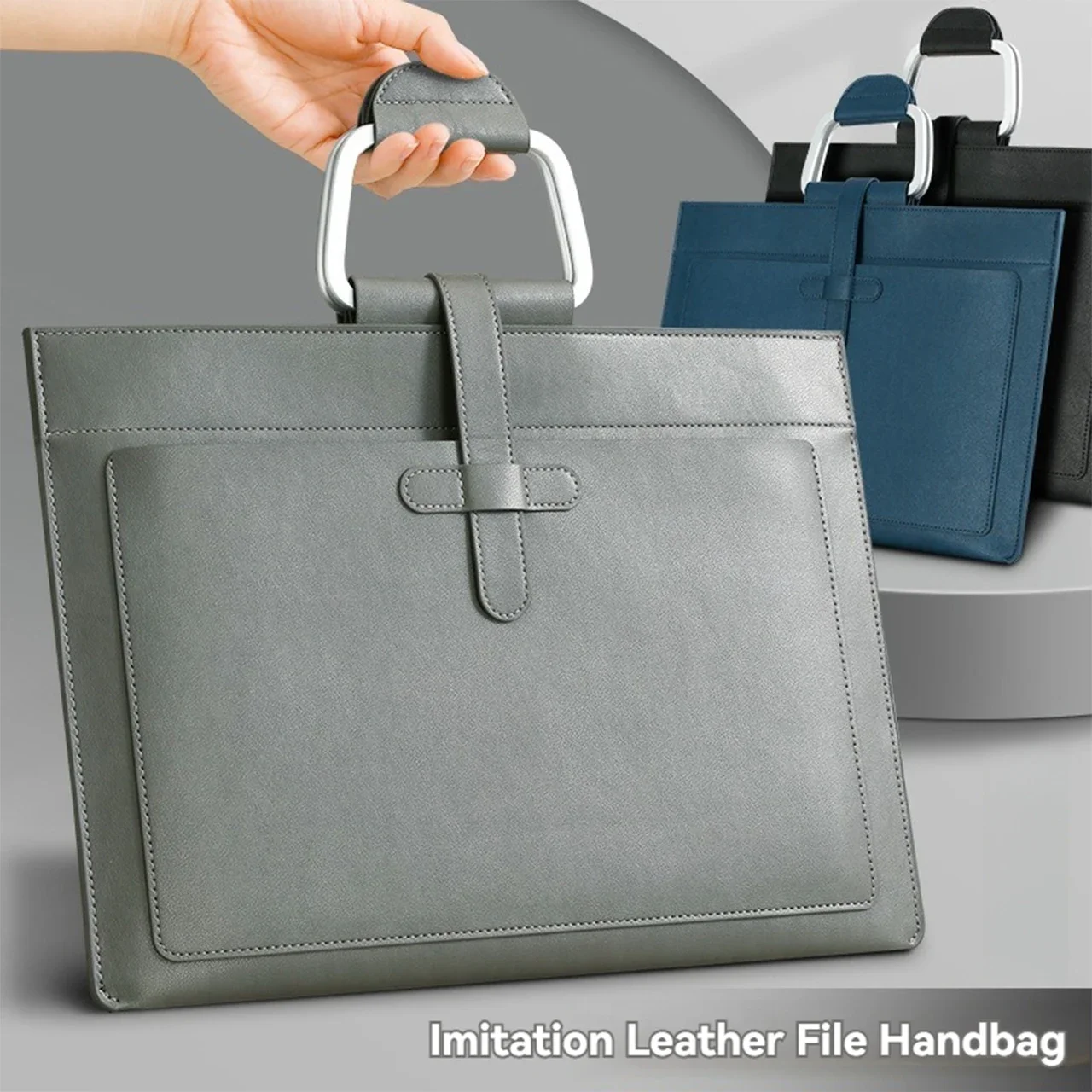 

A4 Portable Waterproof Document Organ Bag Computer Storage Bag for Organizing Business Office Meeting Materials and Archives