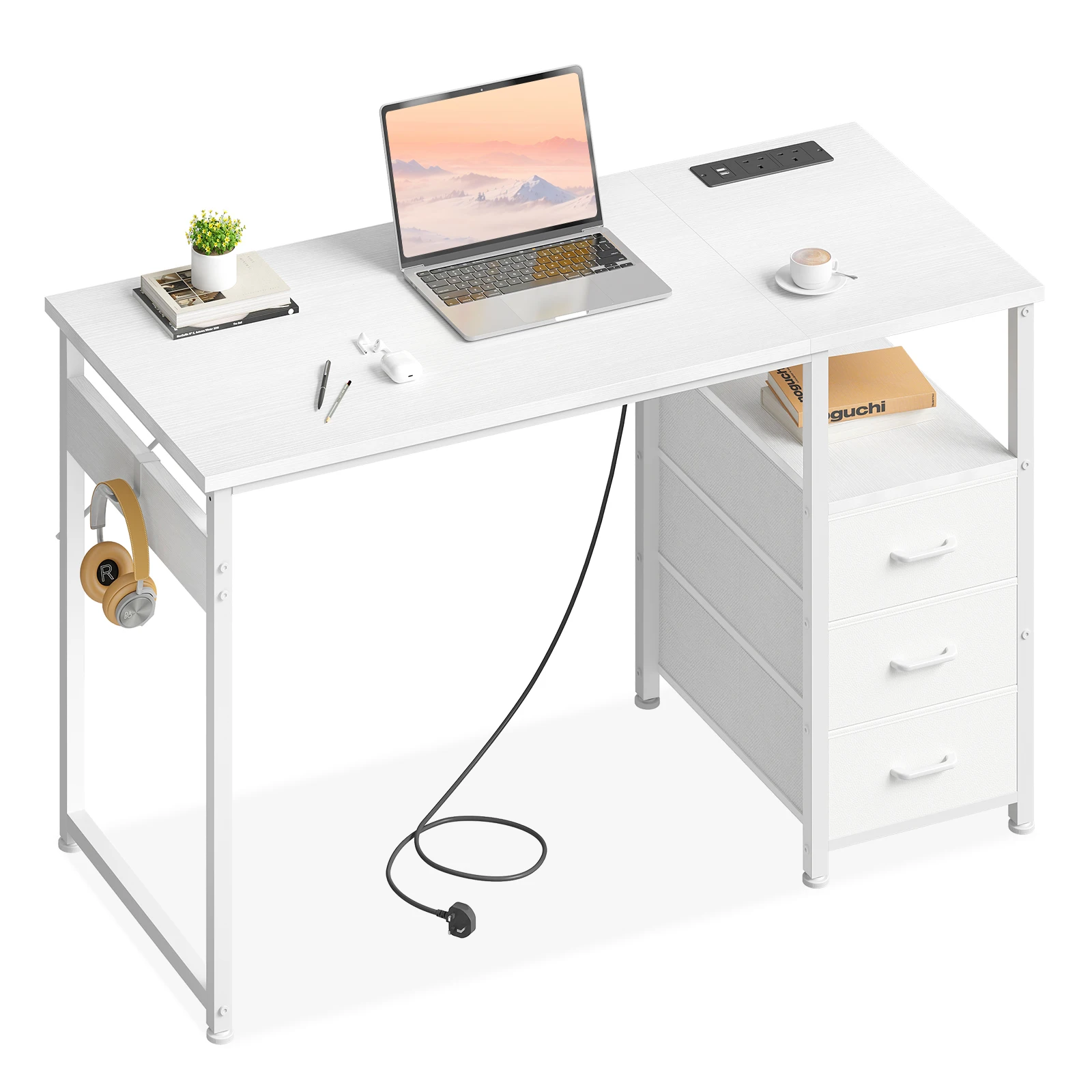 Coleshome Versatile Office Desk with USB Ports