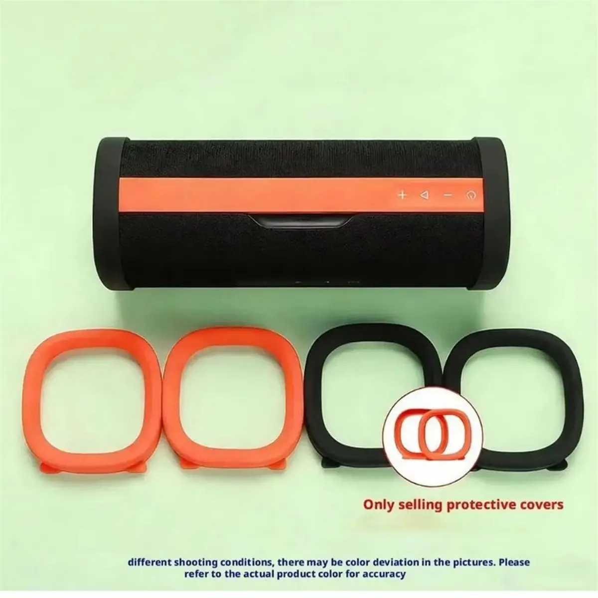 1Pair Soft Speaker Cover Slip-Resistant Anti-Scratch Silicone Case Sound Protector for Sound Party Black