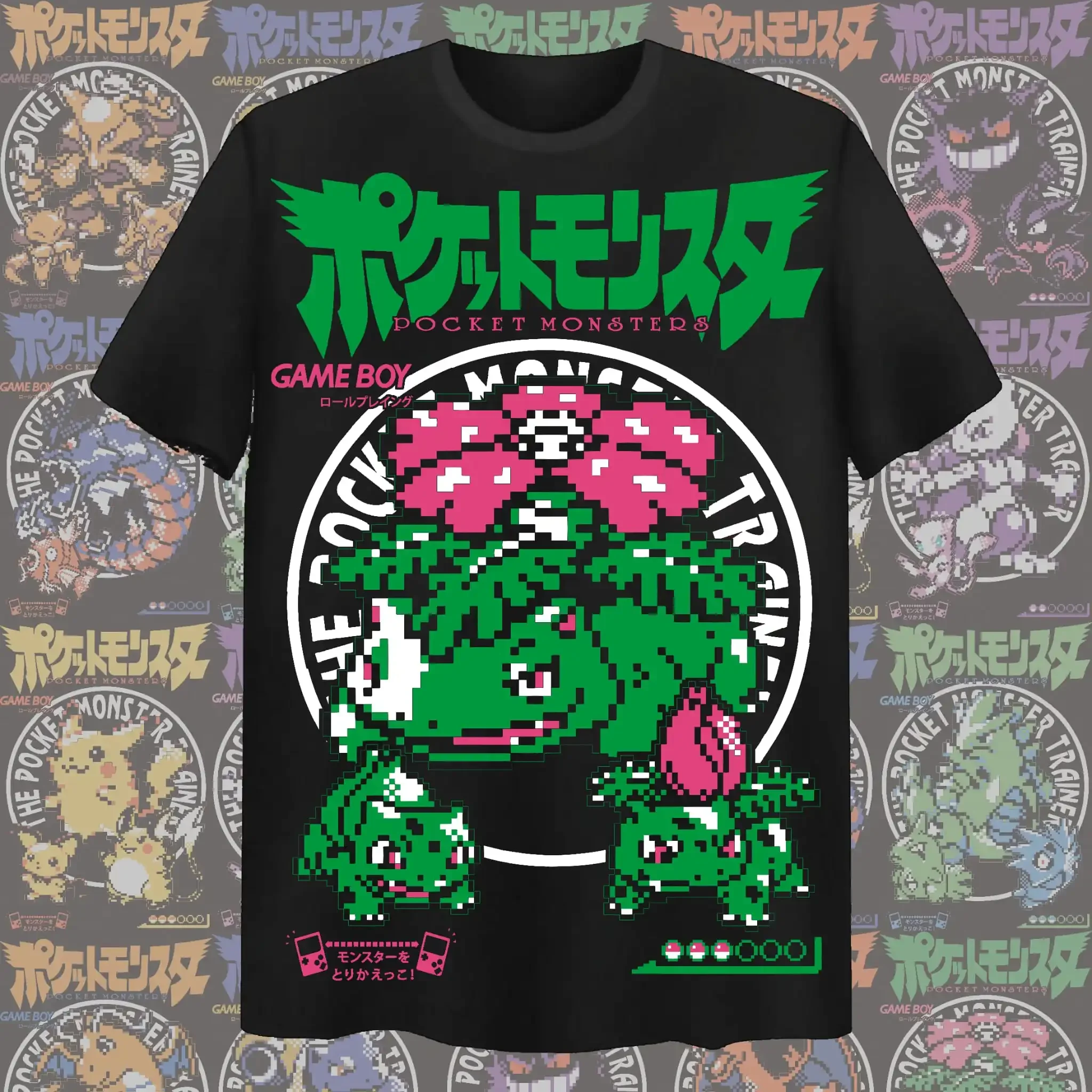Anime Pokémon Charizard Pixel Style T-shirt Men Women Summer Cotton Y2K Clothing Fashion Oversized Short Sleeve Tops Streetwear