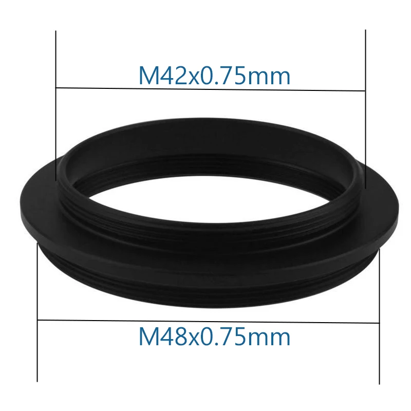 Adapter Ring M42x0.75mm to M48x0.75mm Revolution Male Butt Thread Telescope Photography Accessory for T2 M48 Thread