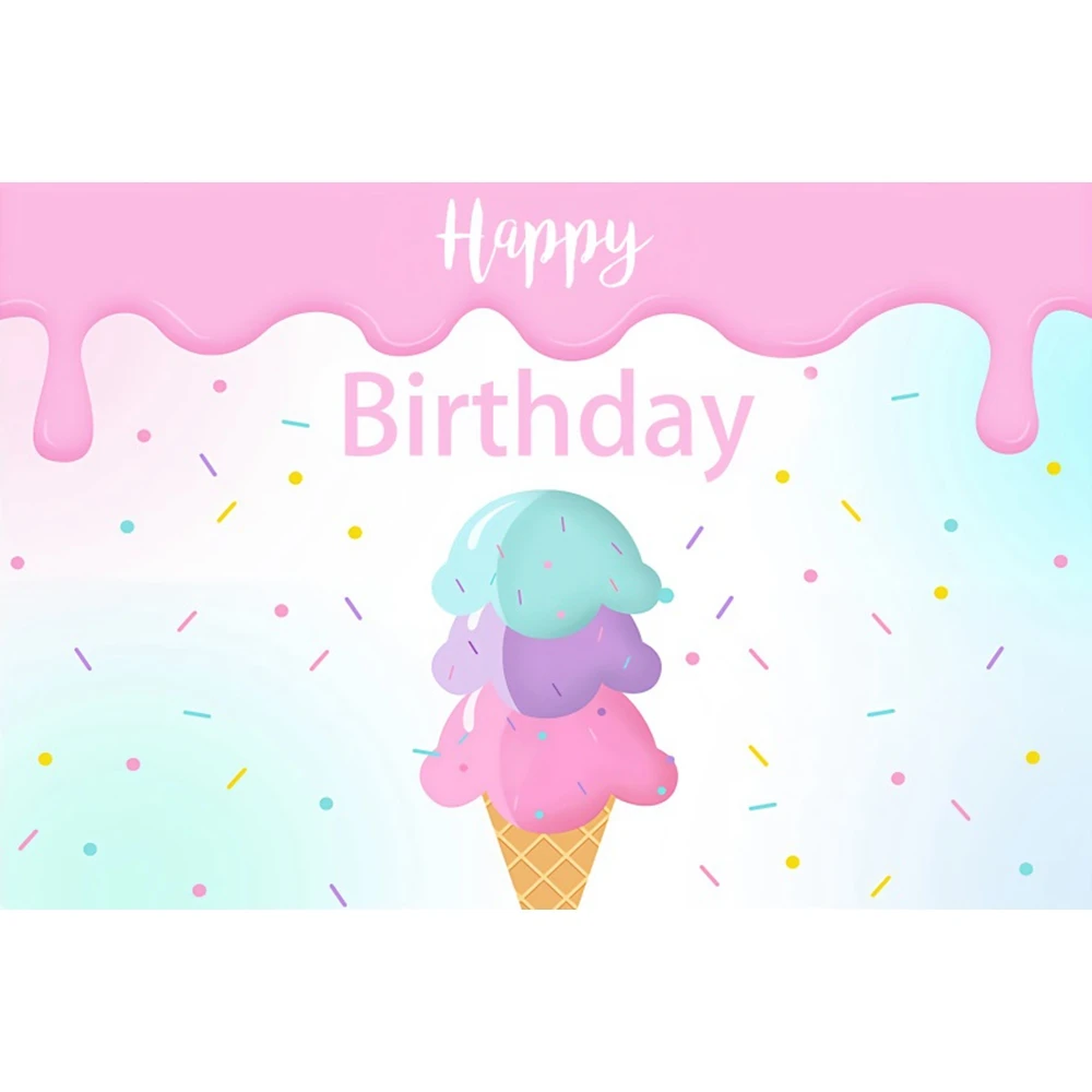 Cartoon Ice Cream Donut Candy Theme Birthday Background Candyland Pink Sweet Girl Photo Photography Backdrop Props Banners