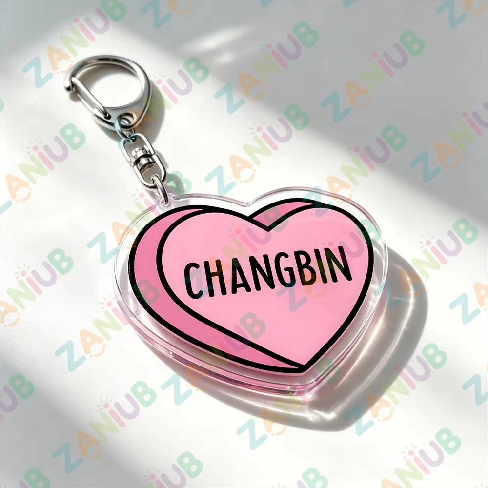 Kpop Boys Band Member Name Keychains Candy Color Love Heat Keyrings Jewelry Key Ring Purse Phone Bag Charm Fans Friends Gifts - view 6