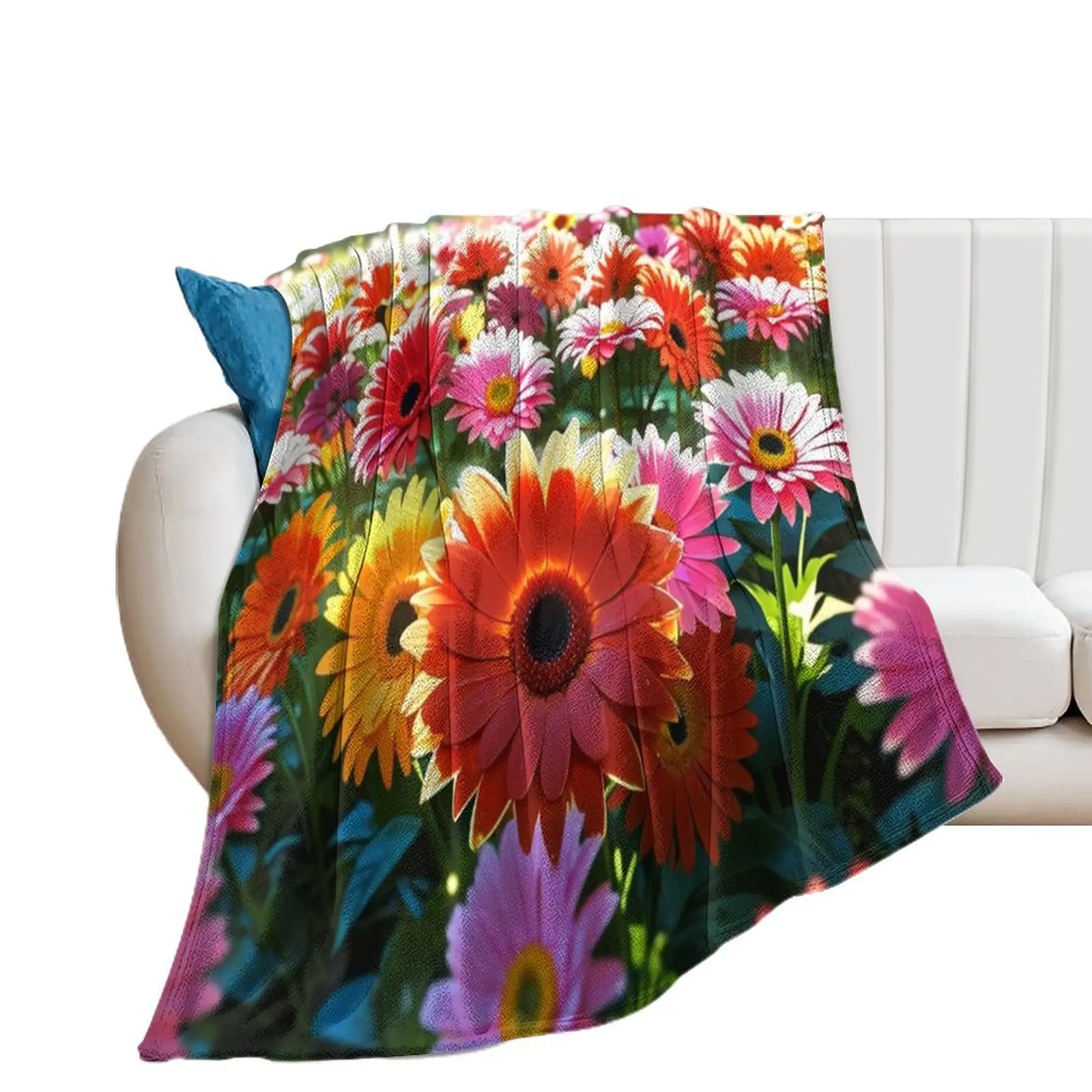 

Gerbera daisies blossoms. Throw Blanket Warm Furrys Blankets