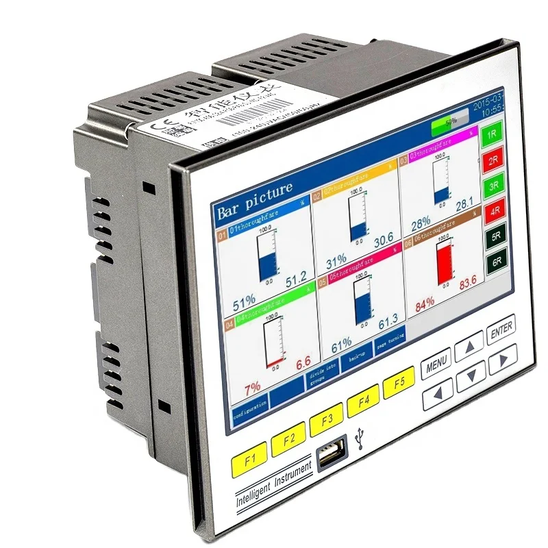 4 6 8 10 16 Registratore di dati multicanale senza carta Registratore di dati di temperatura USB per misuratore di portata Tipo K PT100 J 4-20mA