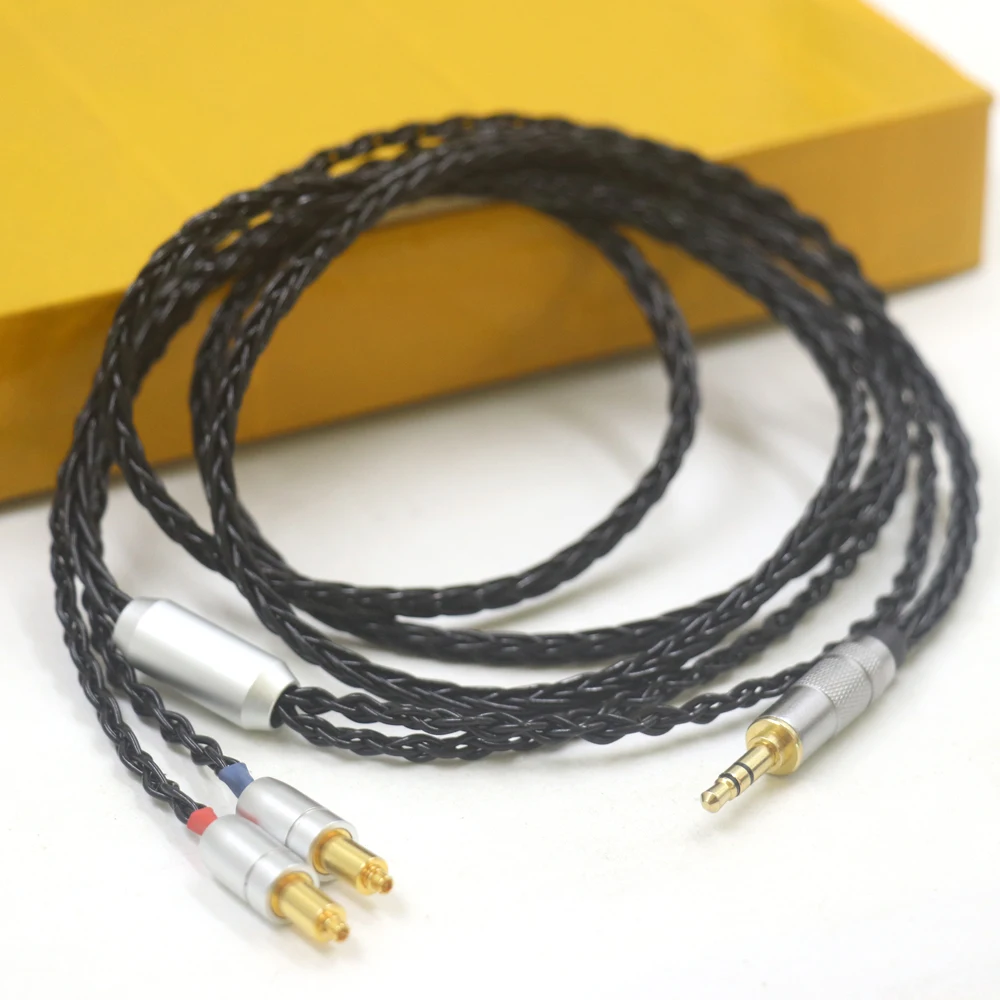 銀メッキのイヤホンのアップグレードケーブル,8コア,hfi 2.5 3.5mm,xlr,shure srh1540 srh1840 srh1440,ヘッドフォンケーブル