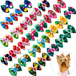 20PCS Dog Hair Bows Pet Dog Boutique Bows Rubber Bands Hair Bowknot Decorate for Dogs Groomining Cat Dog Pet Supplies