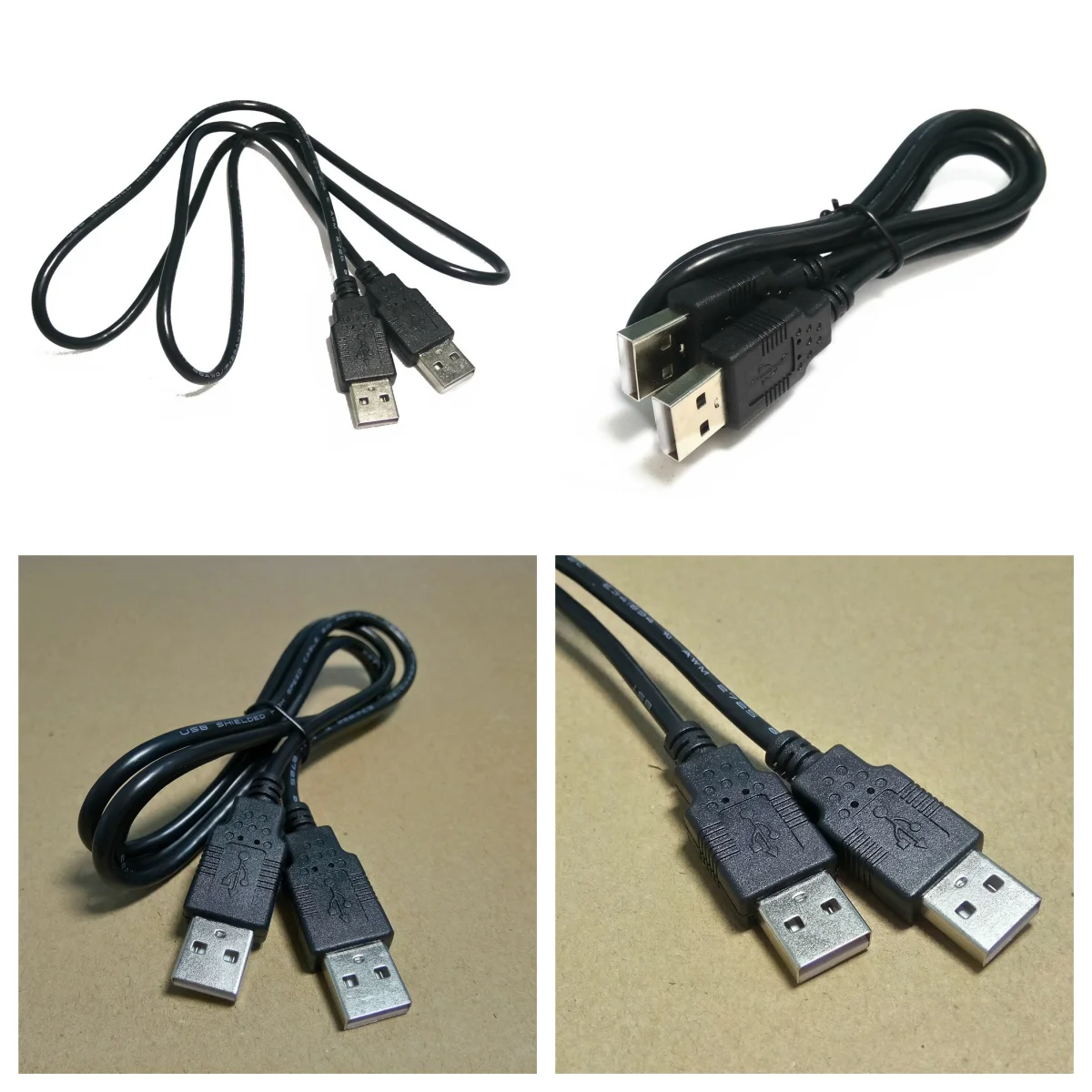 0.3M-5M Double USB Computer Extension Cable 1M USB 2.0 Type A Plug to A Plug Cable Hi-Speed 480 mbps Black