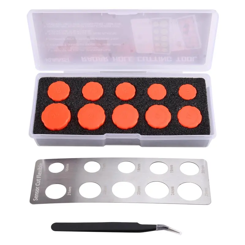 

AWAH Precision Cut Round Knob Stencil Tool Set For Car Radar Detector Vinyl- 16-25Mm Template For Car For Film Installation