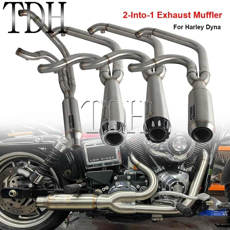 

Полная выхлопная система от 1-3/4 дюйма до 2 дюймов, звено трубы, глушитель, модифицированные глушители 2-в-1 для Harley Dyna Low Rider S FXDLS FXDWG