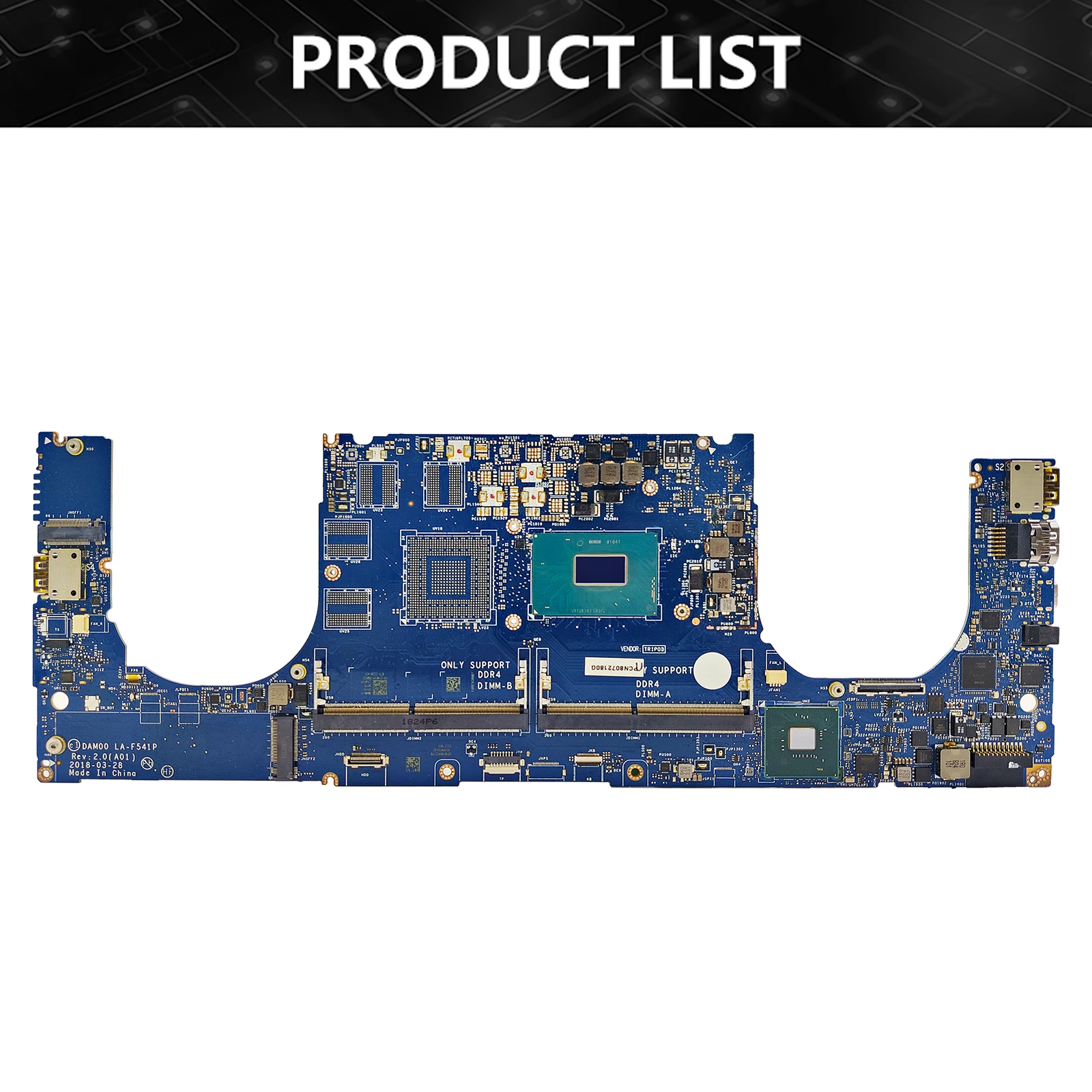 

For Dell Precision 5530/XPS 15 9570 laptop motherboard LA-F541P with I5 I7 I9 CPU GTX1050/GTX1050TI/P1000/P2000 100% Tested