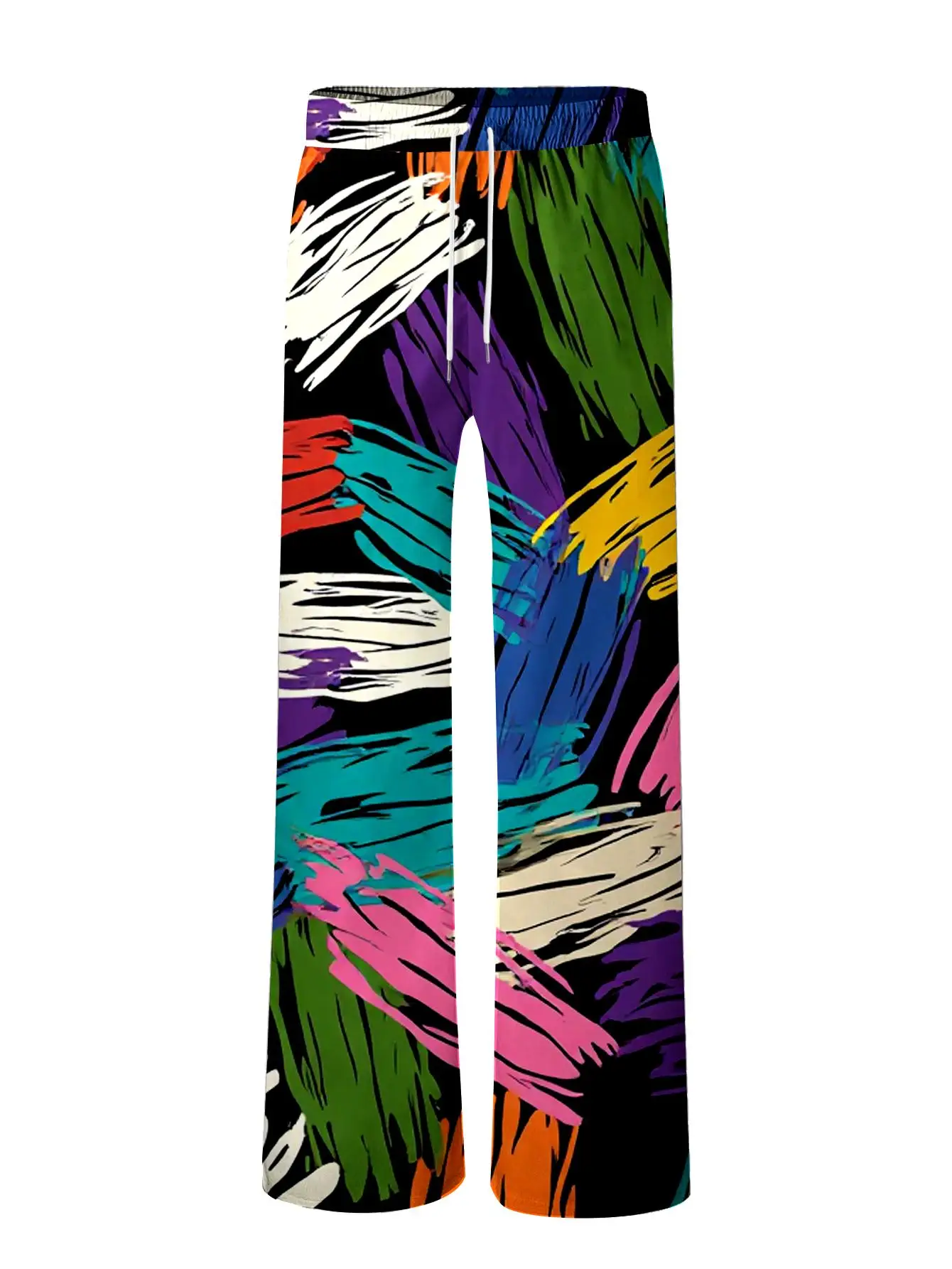 Men's Casual Long Pants 2026 Summer 3D Printed Male pants Polyester Baggy Trousers Vintage Fashion Graphic Mens Beach