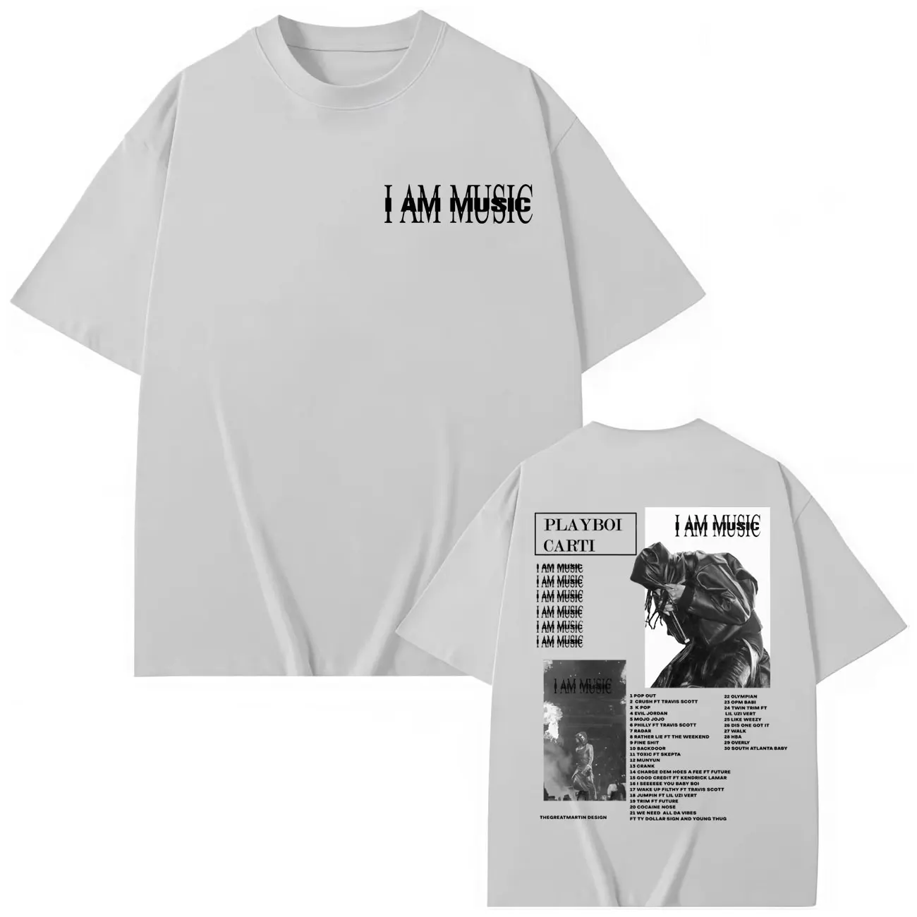 래퍼 플레이보이 카르티 I Am Music 그래픽 티셔츠 하라주쿠 힙합 반팔 티셔츠 남성 여성 패션 빈티지 티셔츠