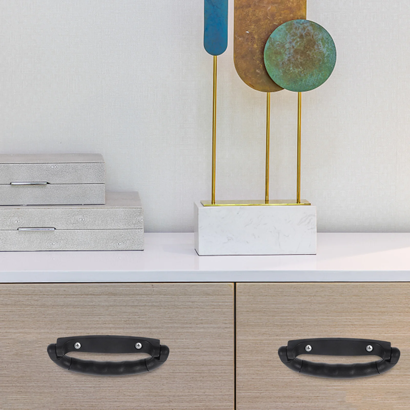 

3Pcs Black Folding Plastic Handle Case Pull Durable Non Slip for Lithium Solar Panel Box Plastic Handle