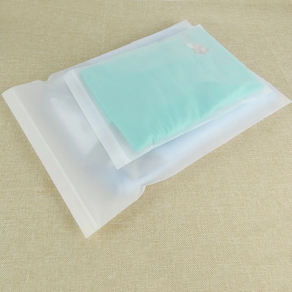 100Pcs CPE Frosted Zip Lock Plastic Bags Self-sealing Transparent Small Large Reusable Ziplock Clear Clothing Storage Pouches