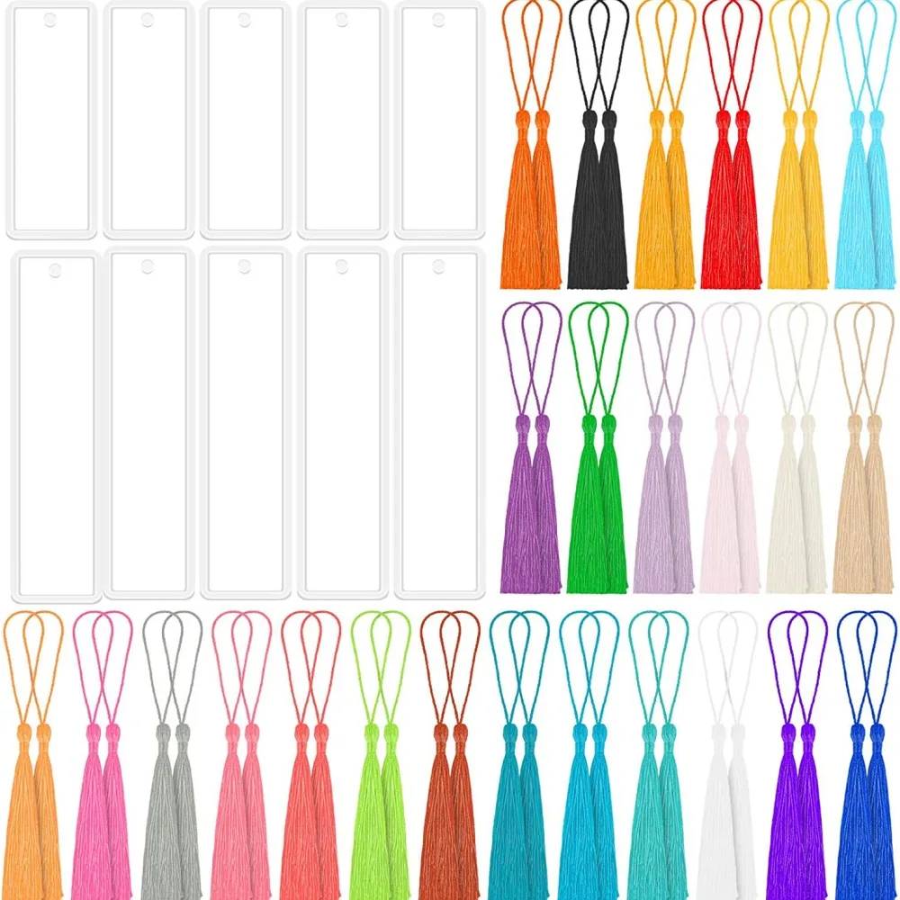 Pendant Bookmark Epoxy Resin Silicone Mold Tassel Set for DIY Keychain Jewellery Handmade Craft Making Supplies Kit Accessories