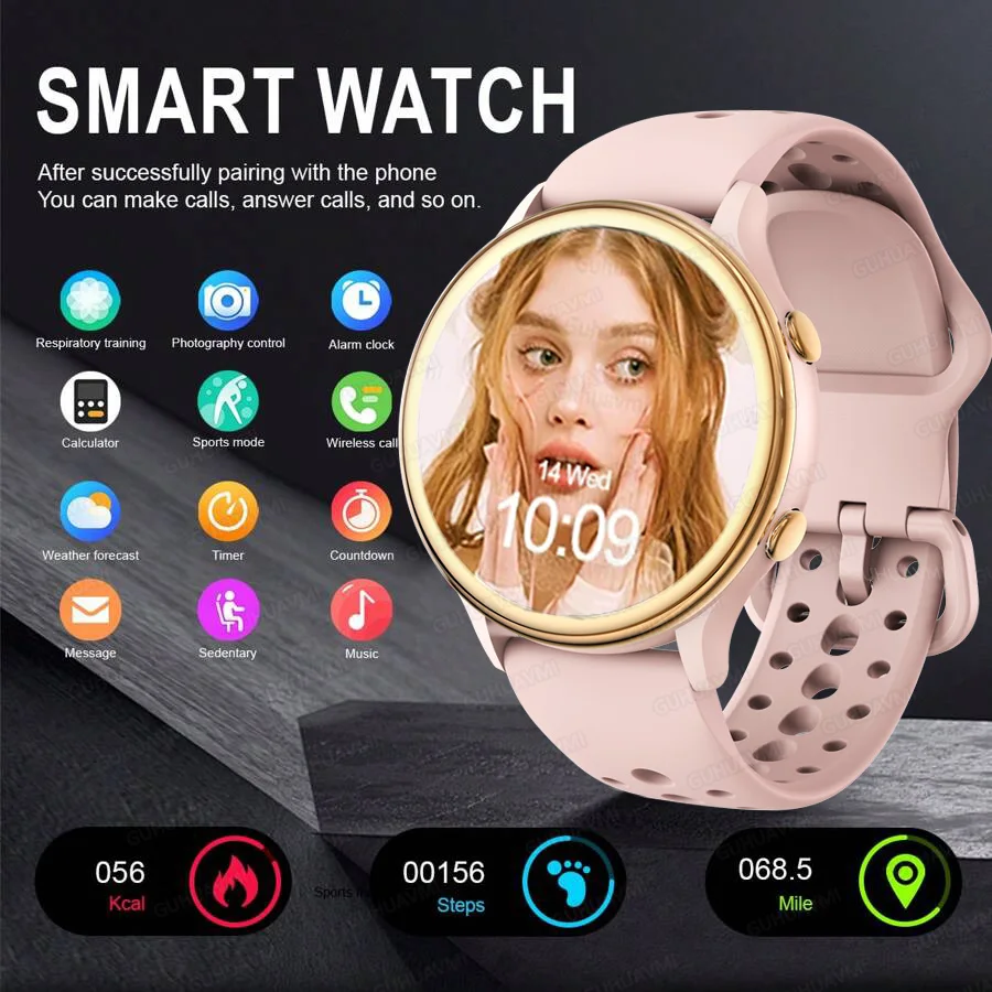 New For Xiaomi GPS Smart Watch Women 360*360 Screen GPS Track Sport Watches Women Health Monitor Voice Bluetooth Call Smartwatch