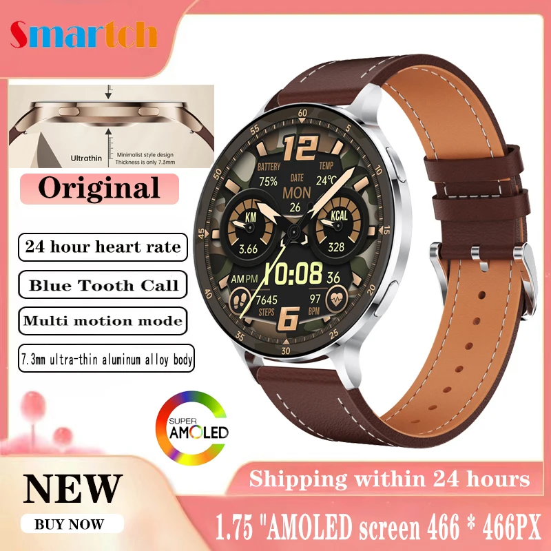 

1,75-дюймовый AMOLED-экран Смарт-часы Женские 3D-динамический циферблат Синий зуб Вызов Смарт-часы Женские пульсометр Спортивная музыка Будильник