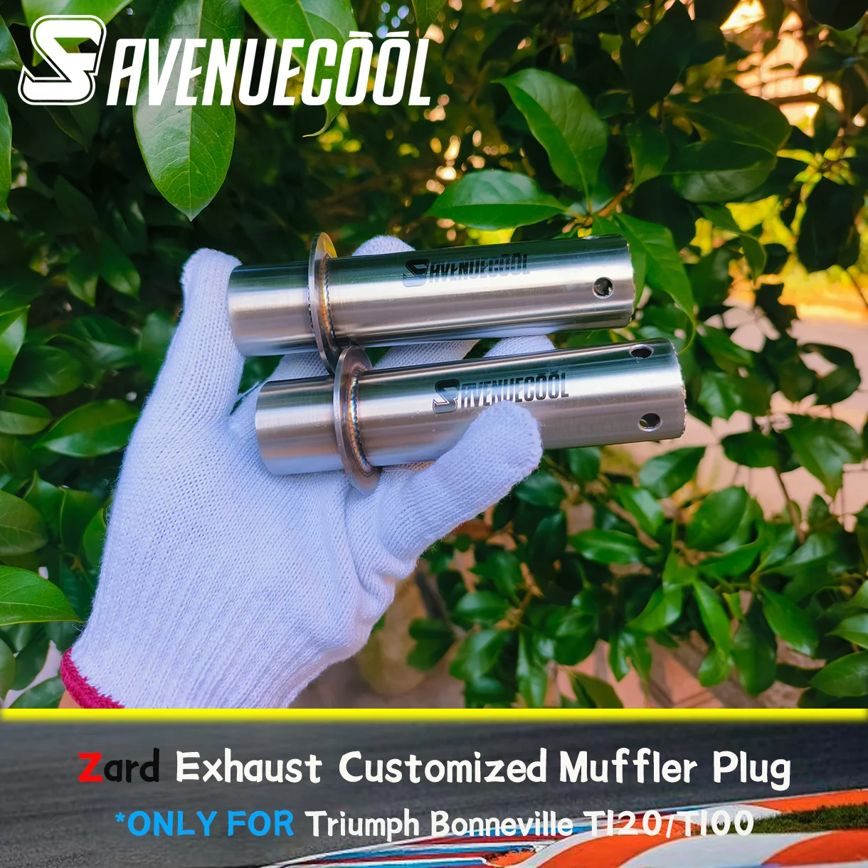 Avenuecool Triumph Bonneville T120/T100 tuyau d'échappement modifié moto bouchon de silencieux en acier inoxydable pièces de rechange modifiées