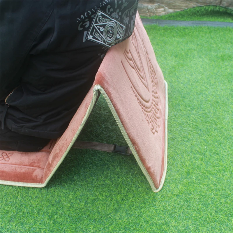 55*147cm Embossed Muslim Prayer Mat With Back Support Islamic Prayer Rug Ramadan Gift Drop shipping Wholesale
