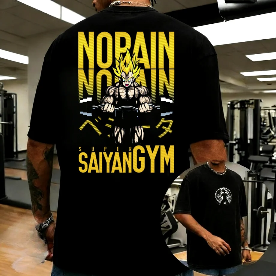 

Dragon Ball T Shirt Men Super Saiyan Son Goku Gym T Shirt Vintage Harajuku Anime Summer Loose Women Streetwear Casual Tees