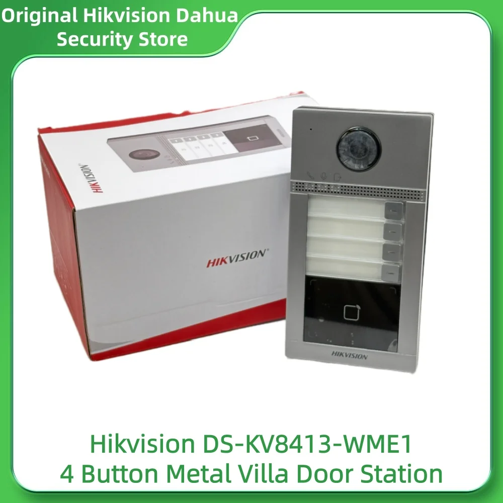 Hikvision DS-KV8113-WME1(C) 1-кнопочная металлическая дверная станция для виллы DS-KV8413-WME1(C) 4-кнопочная металлическая дверная станция для виллы Wi-Fi IP65 IK08