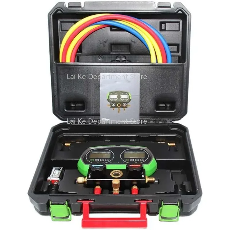 ST-B268D Electronic Fluoride Gauge Display Manifold Tester Refrigerant Double Pressure Gauge Car Air Conditioning Leak Detection