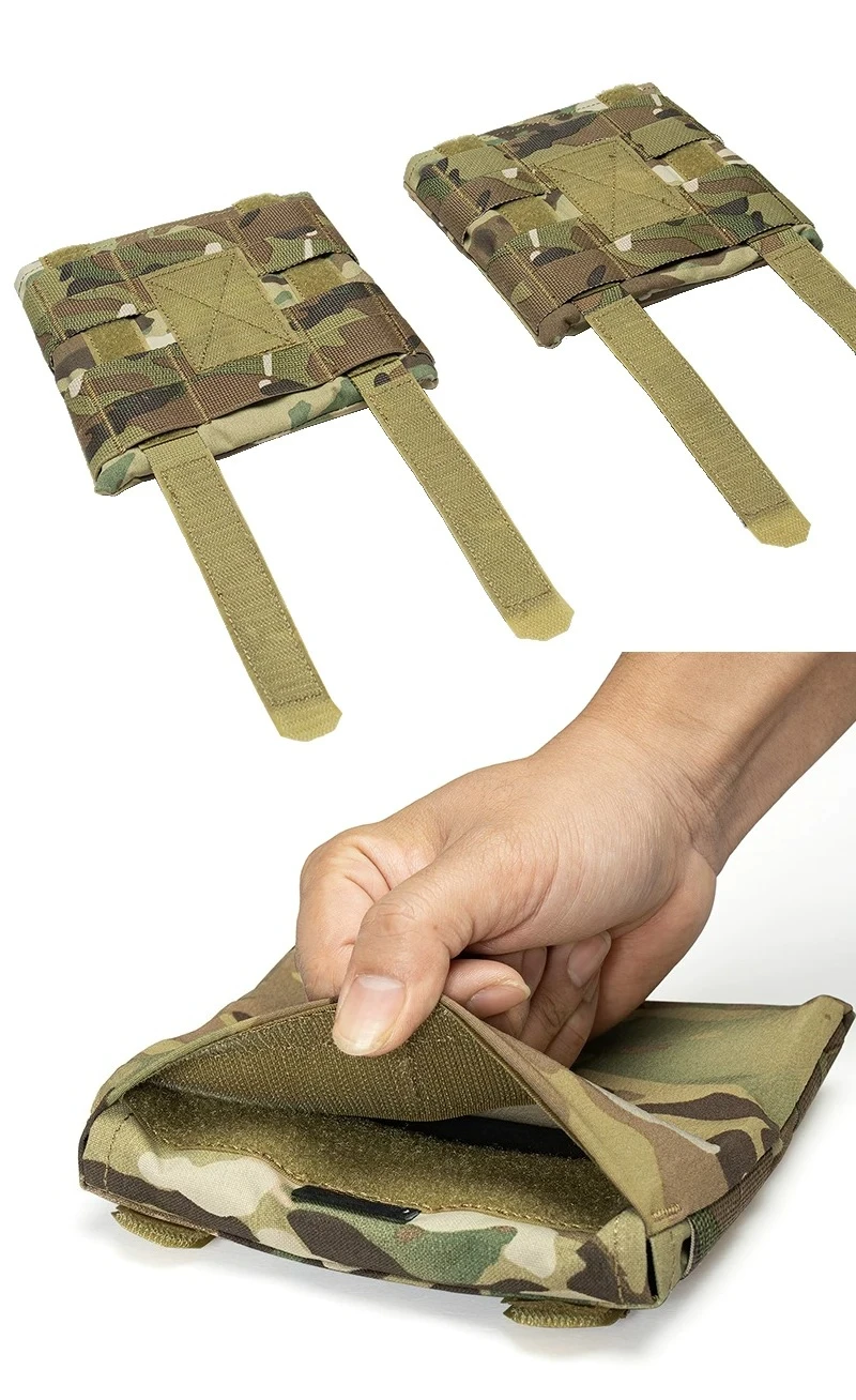 CP Style Vest Side 6x6 Panel Pouch MOLLE Side Pocket Made of Tough 500D Matte Fabric Wear Resistant for Outdoor Tactical Use