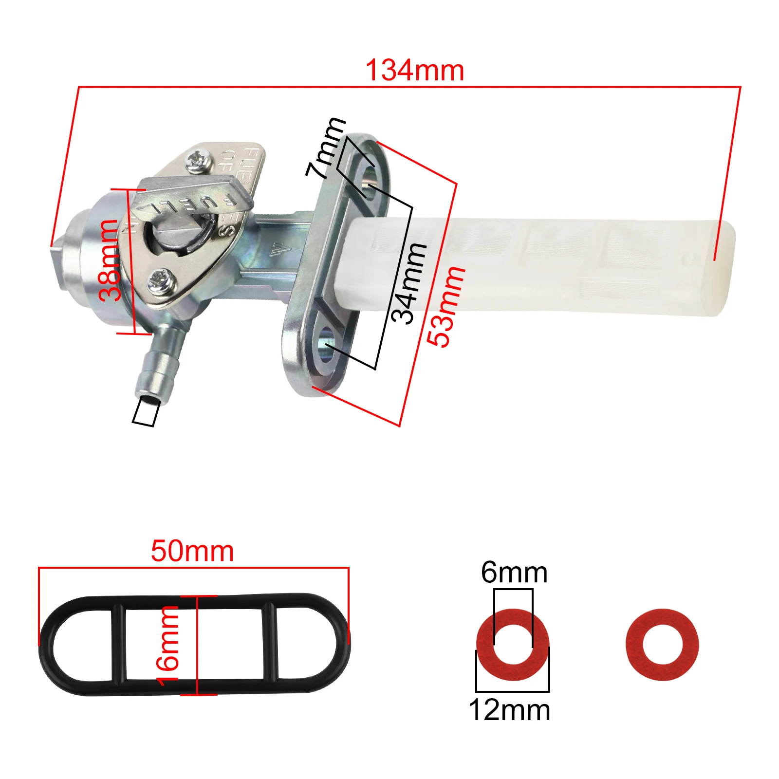 Petrol Fuel Tap Petrol Tank Fuel Valve Gas Tank Switch Petcock for Yamaha Honda Kawasaki Suzuki TS GS GN GZ DR GP GT