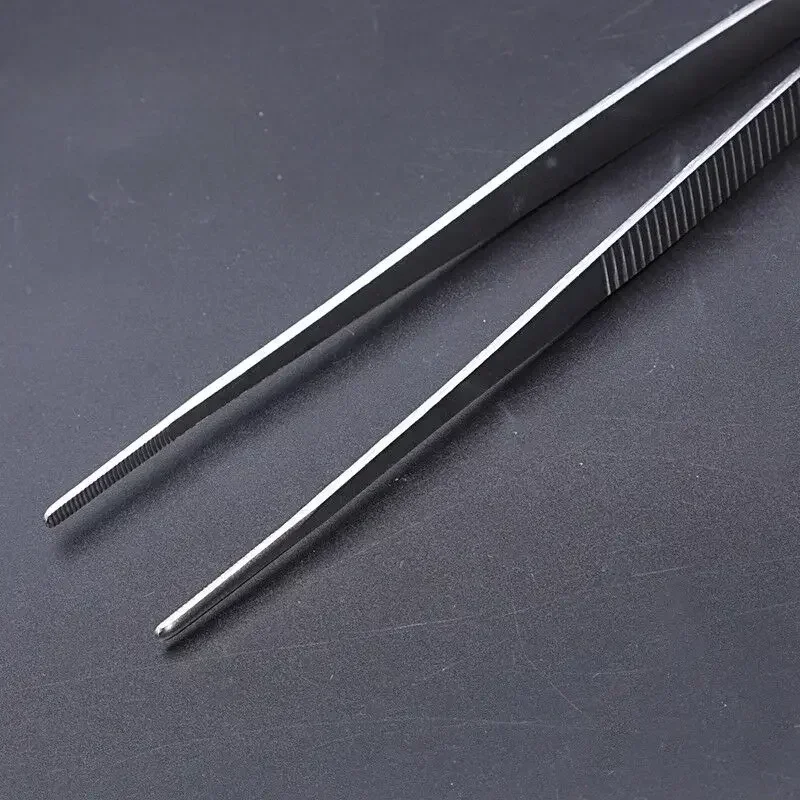 Pincettes de précision en acier inoxydable, 12.5/14/16/18 cm, pointe dentelée pointue incurvée, outils à main de réparation, pincettes industrielles