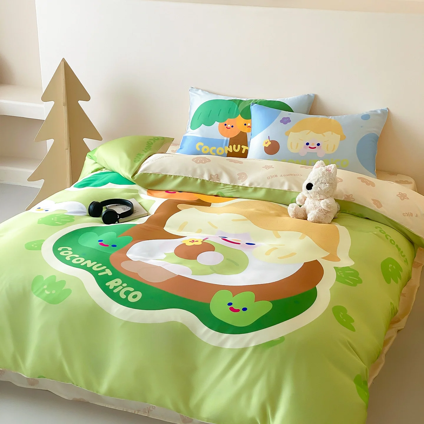 

RiCO Collaborative Hills Summer Coolness Sensation 60 Thread Count Bedding Set Coconut Tree Pattern Digital Printing