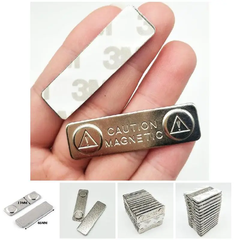 강력한 마그네틱 이름 태그 배지, 금속 패스너 ID 카드, 내구성 부착 거치대, 10 개