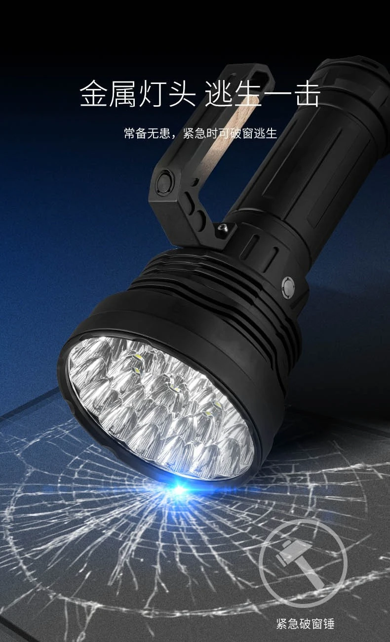 مصباح يدوي منزلي عالي السطوع، مروحة أساسية عالية الطاقة، تبديد قسري للحرارة، مدفع السماء، كشاف خارجي