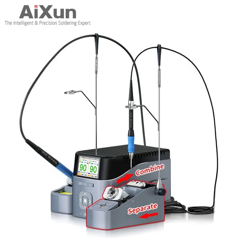 

Aixun T420D Intelligent Double Welding Station with Handle Seat T245 T210 T115 Welding Handle Iron Tips for PCB BGA Repair Tool