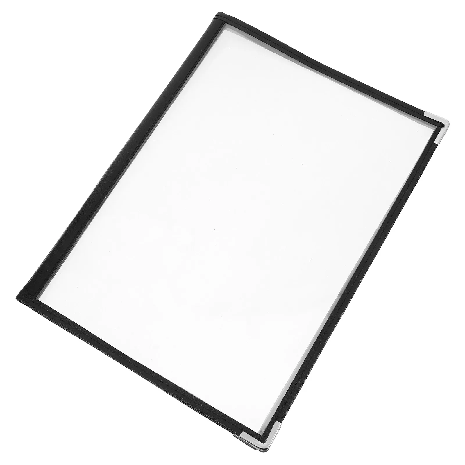 

Transparent PVC Menu Book 3 Pages 6 Sides Clear Restaurant Menu Holder White Corner Restaurant Cafe Bar Supply