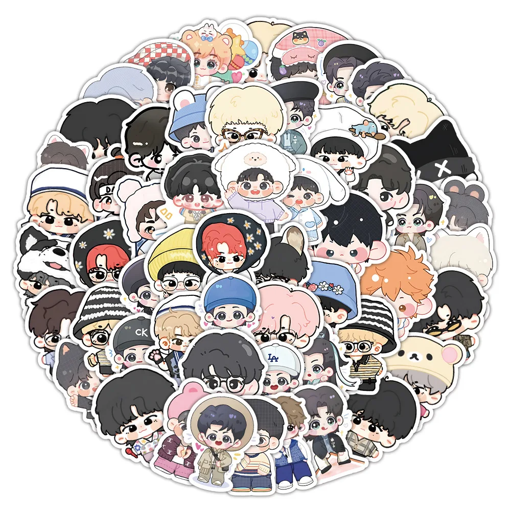 10/30/60PCS Cute Handsome Big-Headed Q-version Boyfriend Stickers Decoration Suitcase Scrapbooking Laptop Stationery Toy Sticker