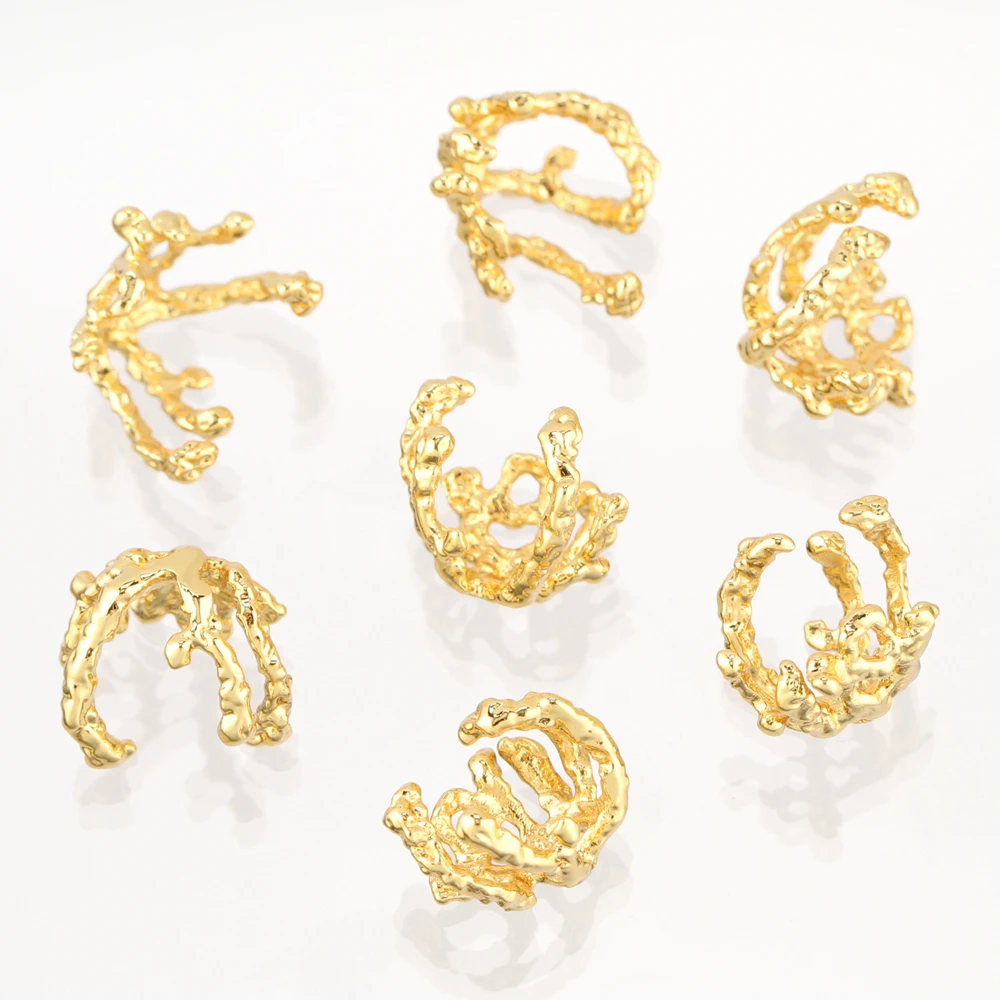 

2pc 12mm18K Gold Plated Brass Flower Bead Cap Dendritic Beads Caps For Jewelry Making Supplies DIY Jewelry Accessories Connector