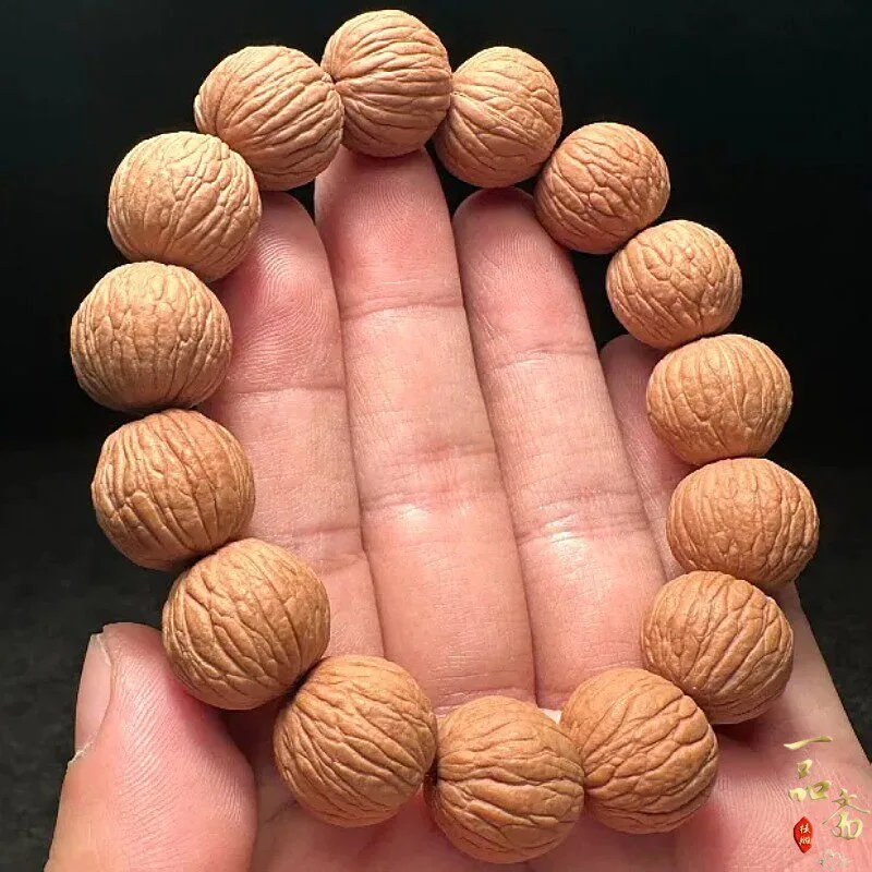 Hand Carved Apple King Monkey Head Walnut Bracelet Men Authentic Natural Seed Playable Phoenix Feather Pumpkin Shape Wenwan Art