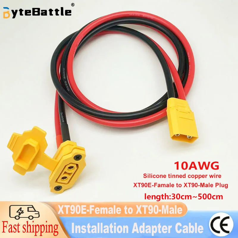 1 Stück XT90 Lithium-Polymer-Akku-Verbindungskabel (XT90E-M zu XT90-F / XT90E-F zu XT90-M) mit silikonbeschichtetem Draht (10 AWG)