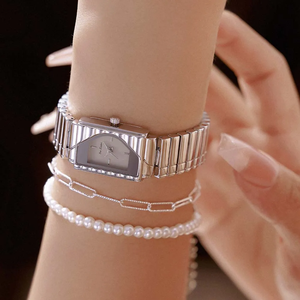BS Ladies Square Dial Piano Quartz Watch High-end Minimalist Luxury Black Grey Birthday Gift Watch - view 3