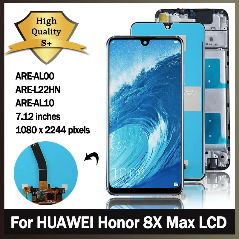 

Протестированный сенсорный экран для Huawei Honor 8X Max ARE-AL00 ARE-L22HN, дисплей с дигитайзером в сборе для Honor8XMax, ЖК-рамка