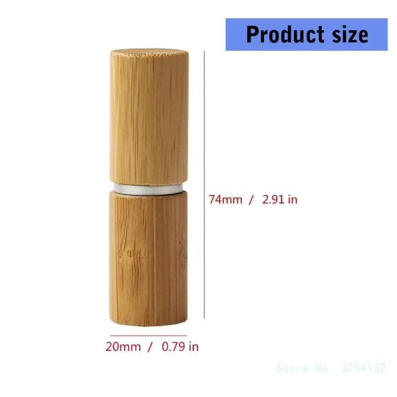 5pcs Empty Natural Empty Lipstick Tube Container Bamboo Lip Balm Tubes Stylish Cosmetic Holders for Salon and Home Use