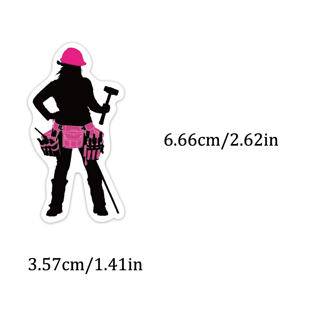 100PCS Pink Safety Helmet Stickers Cool and Handsome Female Construction Worker Engineer Art and Creativity Female Power Decor