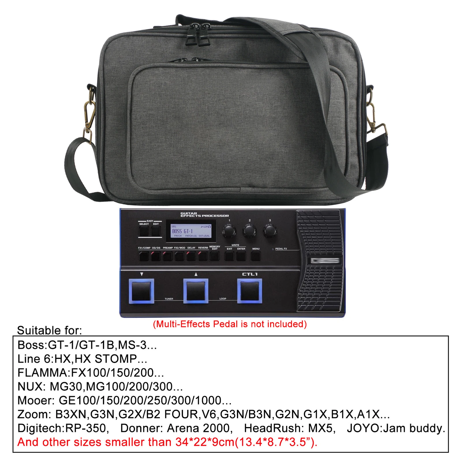 Portable Multi-effects Bag Professional Effects Shoulder Bag Handbag DJ Controller Bag with Shoulder Strap Carry Handle