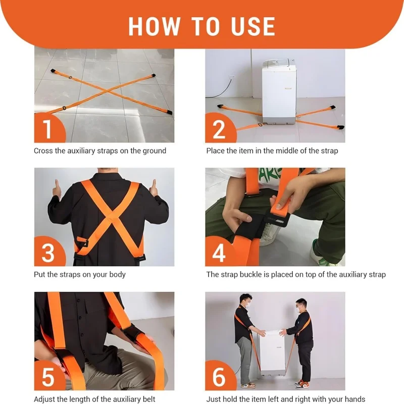 2-شخص الأثاث تتحرك الأشرطة قابل للتعديل رفع حزام الكتف ل أريكة فراش الأجهزة الحبال رفع الحبل حزام متحرك