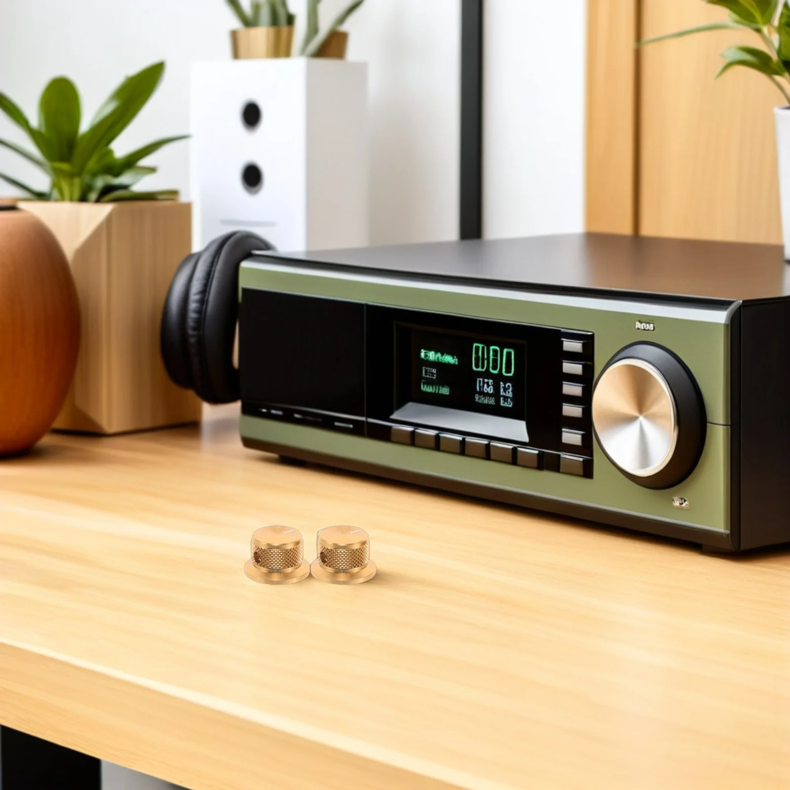 

2Pcs Aluminium Potentiometer Volume Knobs Golden Metallic Rotary Bass Control Caps Smooth Precise Adjustment for Guitar