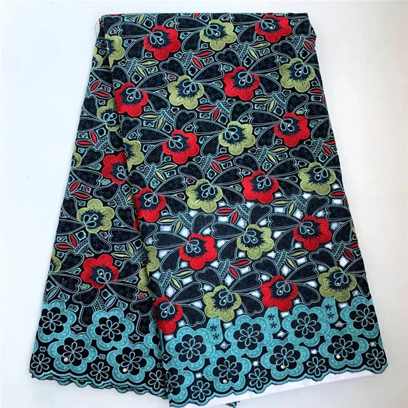 

High Quality Swiss Lace Fabric, Dry Lace Embroidery, African 100% Cotton Fabrics, Swiss Voile, Dubai Style, 5 Yard PSJF040801